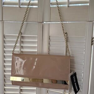 Steve Madden Nude Clutch with Gold Chain